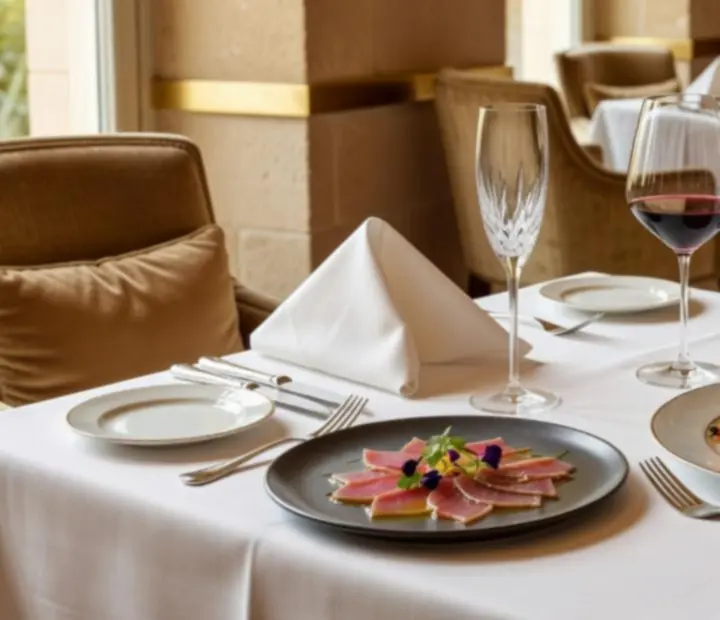 Elegánsan tálalt fine dining fogások gyertyafényben